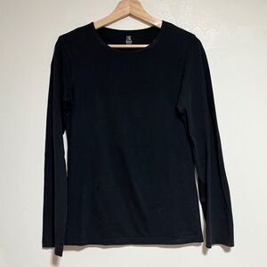 ZYNC Basics by Splash Black Long Sleeve Cotton Top - Size S